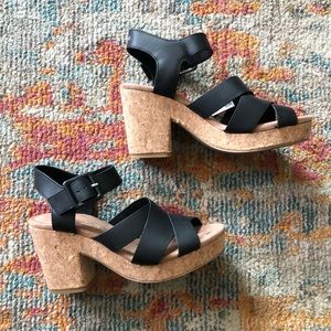 Brand New! Toms Ava Sandal, Black, Size 7